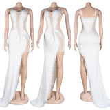 Plus Size Sexy Hot Drilling Irregular Night Club Dress NY-2567
