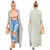 Solid Color Casual Cardigan Coat YF-10267