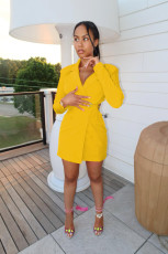 Fashion Casual Suit Collar Hollow Mini Dress BS-1320