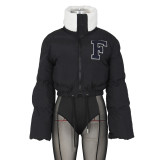 Polar Fleece Letter Embroidery Large Lapel Jacket ZSD-0507