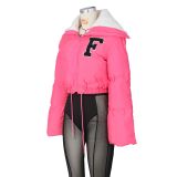 Polar Fleece Letter Embroidery Large Lapel Jacket ZSD-0507