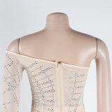 Sexy Hot Drilling Mesh See Through  Slim Club Dress NY-2573