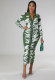 Fashion Print Long Sleeve Slim Long Dress XHXF-329