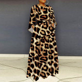 Plus Size Fashion Print Loose Big Swing Dress NY-2587