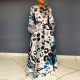 Plus Size Fashion Print Loose Big Swing Dress NY-2587
