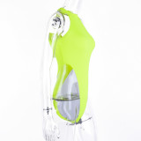 Solid Sexy Sleeveless Bodysuits BLG-930741A