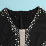 Sexy See Through Splicing Hot Drilling Romper NY-2582