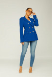 Solid Color Double-Breasted Slim Blazer Coat XMY-9395