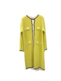Fashion Knits Splicing Long Sleeve Cardigan Coat OSM-4381