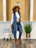 Casual Solid Color Cardigan Sleeveless Knitted Vest TR-1234
