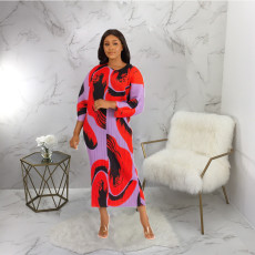 Casual Fashion Print Maxi Dress YF-10307