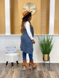 Casual Solid Color Cardigan Sleeveless Knitted Vest TR-1234