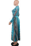 Print Long SLeeve Big Swing Dress XHXF-8655