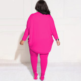 Plus Size Solid Color Cardigan And Bottoming Pants 2 Piece Pant NNWF-7757