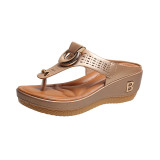 Beach Clip Toe Slope Heel Slippers TWZX-L209