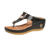 Beach Clip Toe Slope Heel Slippers TWZX-L209
