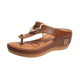 Beach Clip Toe Slope Heel Slippers TWZX-L209