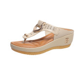 Beach Clip Toe Slope Heel Slippers TWZX-L209