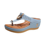 Beach Clip Toe Slope Heel Slippers TWZX-L209
