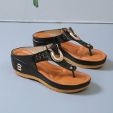 Beach Clip Toe Slope Heel Slippers TWZX-L209