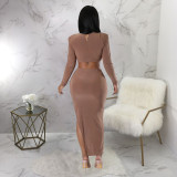 Sexy Hollow Out Split Irregular Dress YF-10346