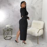 Sexy Hollow Out Split Irregular Dress YF-10346