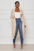 Casual Solid Color Long Knitted Cardigan Coat TR-1241