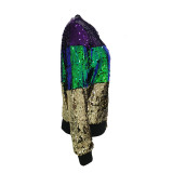 Casual Fashion Contrast Color Sequin Jacket TR-1100