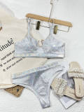 Sexy Solid Color Shiny Bikinis Two Piece Set CSYZ-581W
