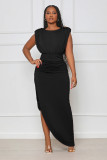 Sleeveless High Waist Irregular Split Long Dress GYLY-9910