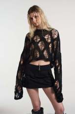 Sexy Hollow Out Loose Knit Sweater ZSD-0246