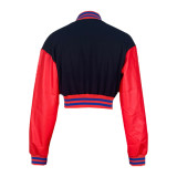 Fashion Letter Print Loose Short Baseball Jacket MDF-5348