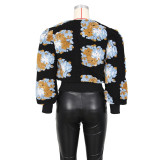 Floral Single-breasted Short Coat ZSD-0562