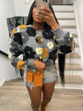Floral Single-breasted Short Coat ZSD-0562