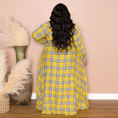 Plus Size Loose Print Shirt Dress (Without Belt)NNWF-3153