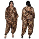 Plus Size Leopard Print Jumpsuit NNWF-3194