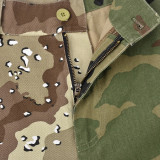 Camo Patchwork Contrast Color Casual Pant GBTF-7295