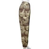 Camo Patchwork Contrast Color Casual Pant GBTF-7295