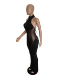 Mesh Patchwork See Through Jumpsuit BN-9402
