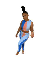 Contrast Color	Tank Top Pants Two Piece Set XYF-9282