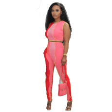 Contrast Color	Tank Top Pants Two Piece Set XYF-9282