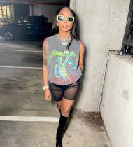 Casual Print Short Sleeve Sport T Shirt GDNY-1009