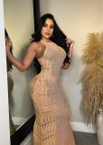 Fashion Knitted Hollow Beach Maxi Dress ZSD-0250