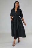 Fashion Long Sleeve Shirt Dress OSM-4383