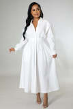 Fashion Long Sleeve Shirt Dress OSM-4383
