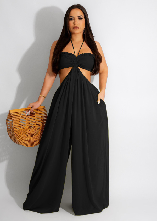 Chiffon Backless Wide Leg Jumpsuit ZSD-0576