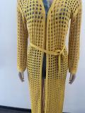 Sexy Hollow Out Long Sleevel Beach Cloak Coat OSM-4366