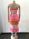 Color Black Sling Top And Skirt Two Piece Set OSM-4384