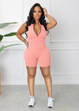 Fashion Zipper Sleeveless Rompers MZ-2786