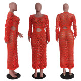 Sexy Hollow Sequin Beach Maxi Dress TR-1250